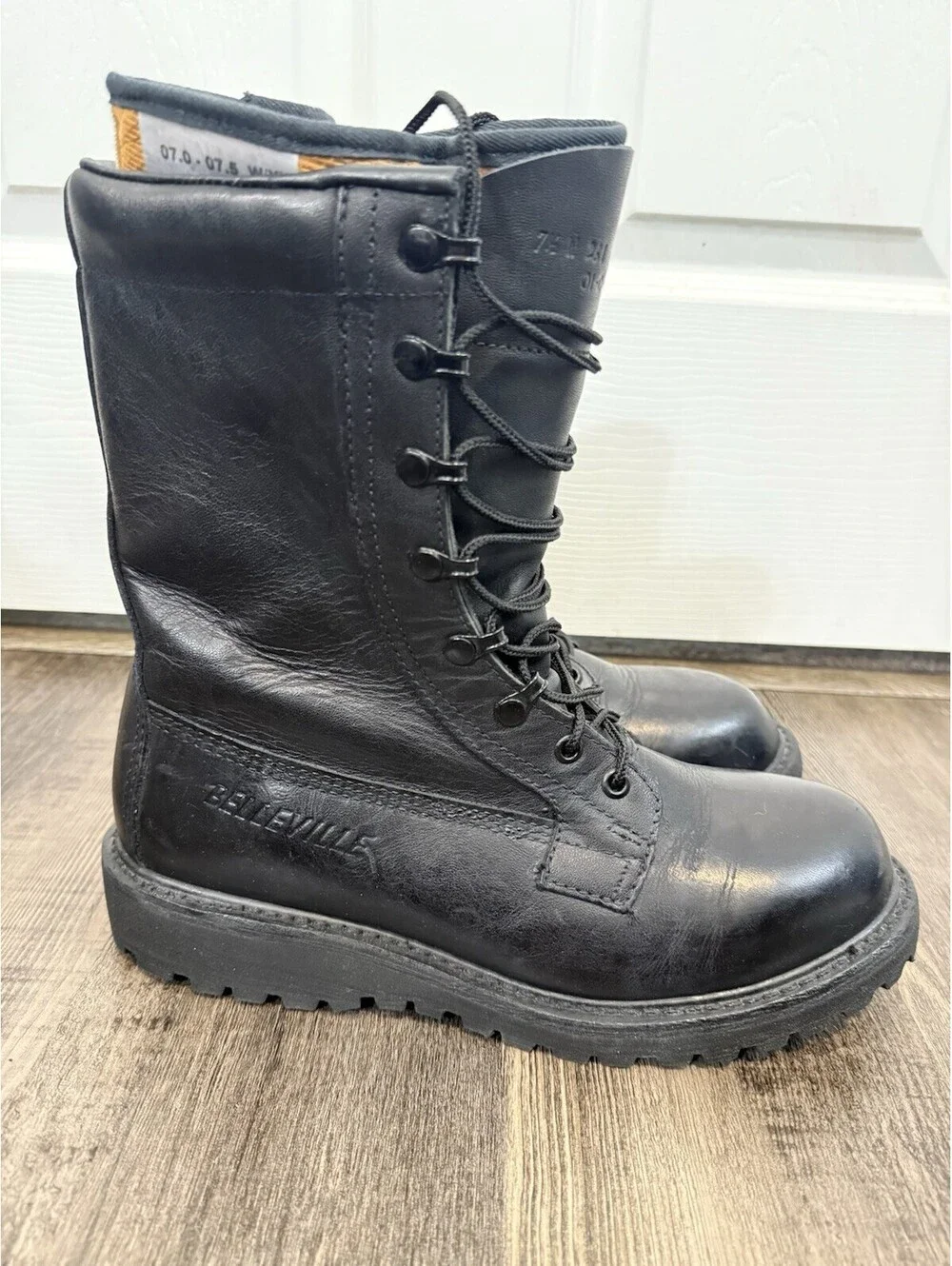 Belleville Tactical Black Leather Boots Size 7.5 W 261